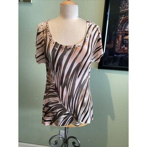 Cache Cold Shoulder High Low Top Size Small